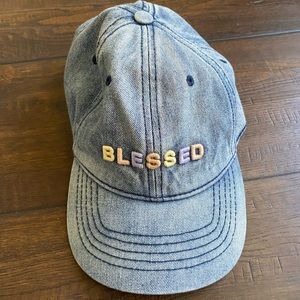 'Blessed' Light Blue Denim Baseball Cap - Women's Hat
